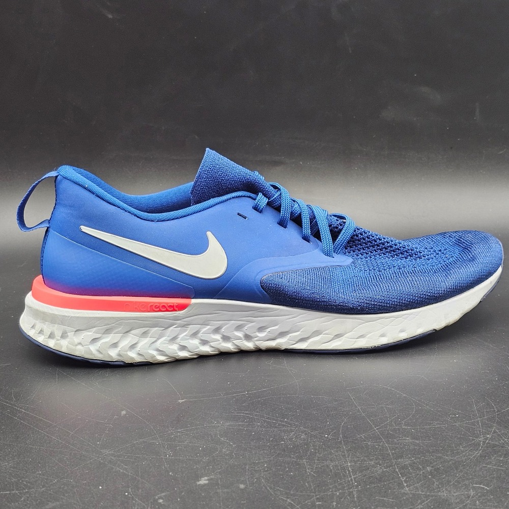 Nike Odyssey React Flyknit 2 Hyper Royal Blue White AH1015-400 Mens Size 11